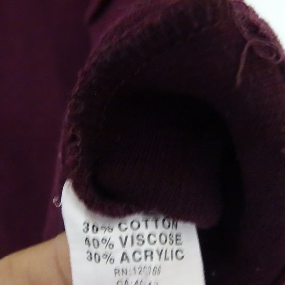 Lavena Burgundy Cap Sleeve Turtle Neck Sweater Size Large - Picture 5 of 5